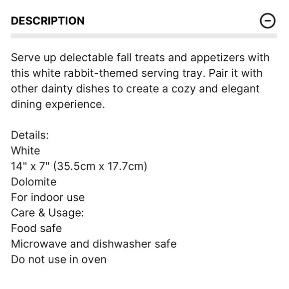 Alice in Wonderland White Rabbit Ceramic Food Platter. - Picture 8 of 8